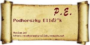 Podhorszky Ellák névjegykártya